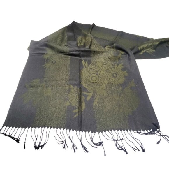 Dark Green Scarf Long Rectangular Soft and Comfy- NEW - Picture 5 of 8